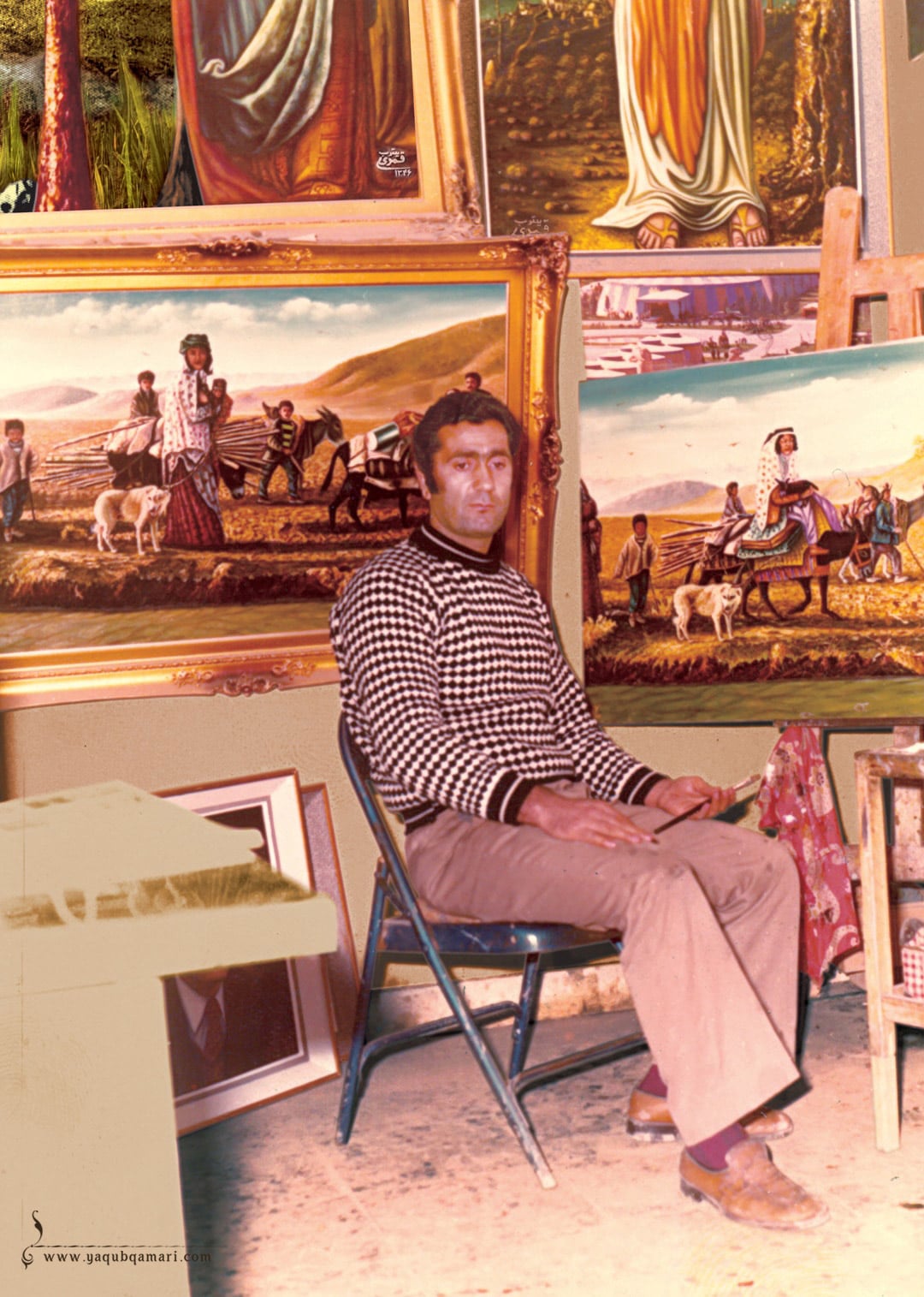 تابلو نقاشی رنگ روغن، آتلیه نقاشی عارف صاحبدل حضرت استاد یعقوب قمری شریف آبادی