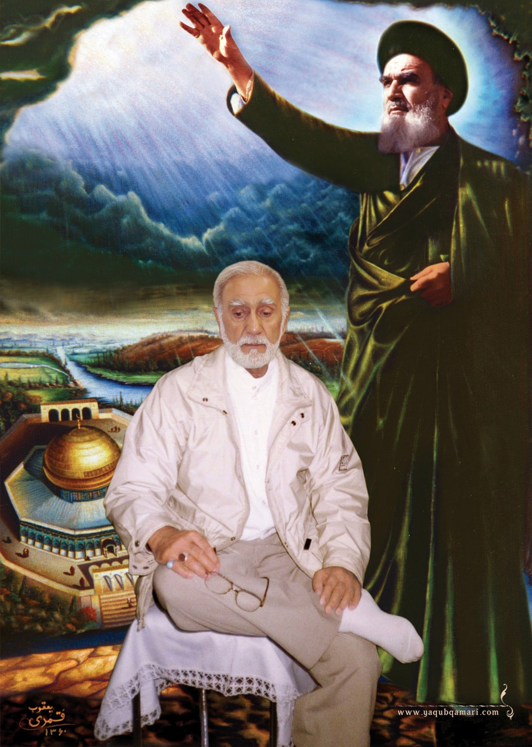 تابلو نقاشی رنگ روغن، تجلی نور اثر عارف کامل، هنرمند و نویسنده صاحبدل حضرت استاد یعقوب قمری شریف آبادی
