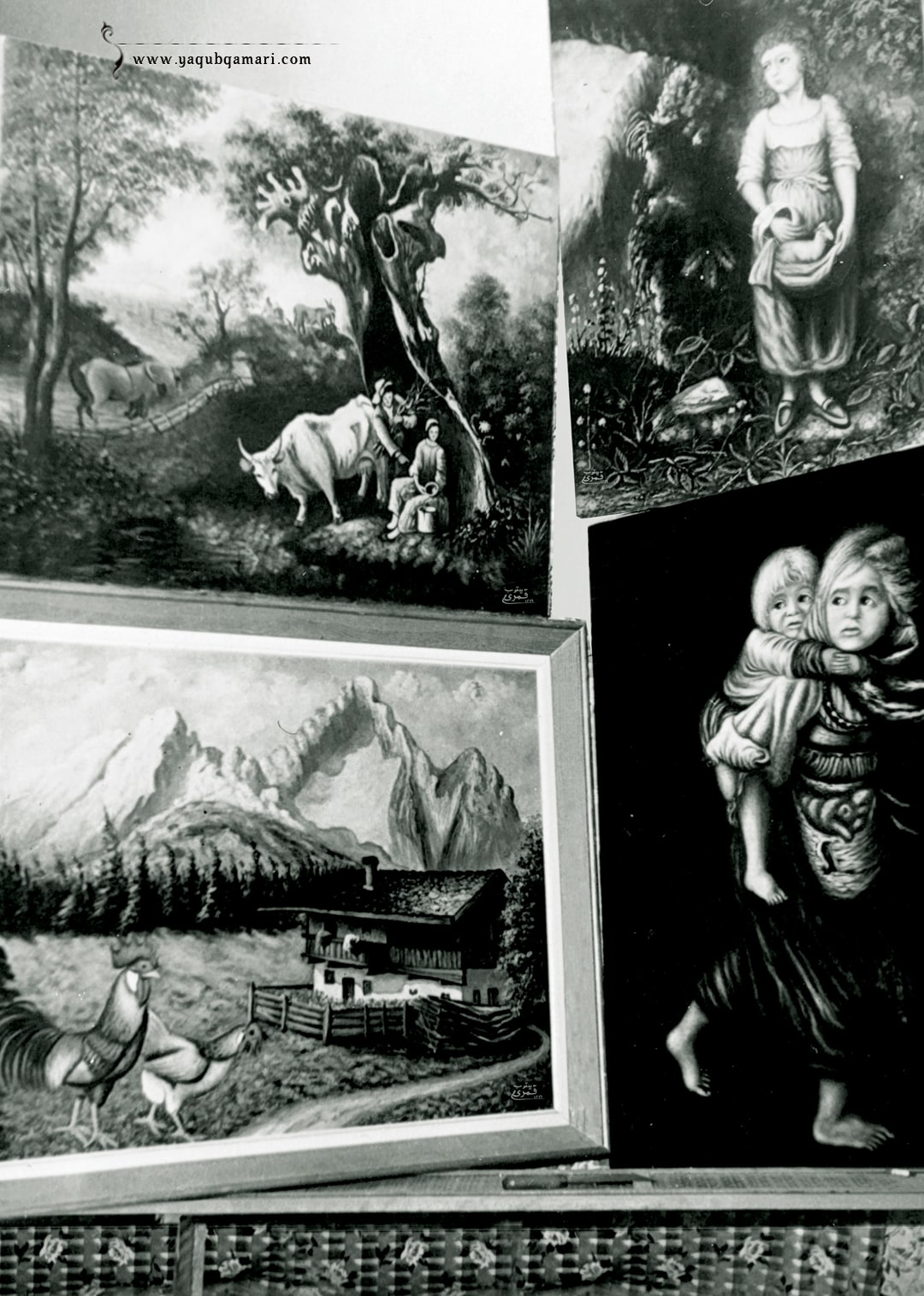 تابلو نقاشی رنگ روغن، تعدادی از آثار رنگ روغن عارف صاحبدل حضرت استاد یعقوب قمری شریف آبادی