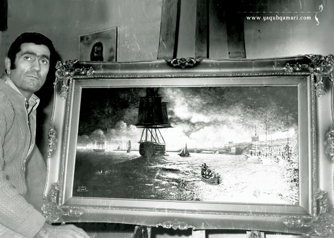 تابلو نقاشی رنگ روغن، کارگاه نقاشی عارف صاحبدل حضرت استاد یعقوب قمری شریف آبادی