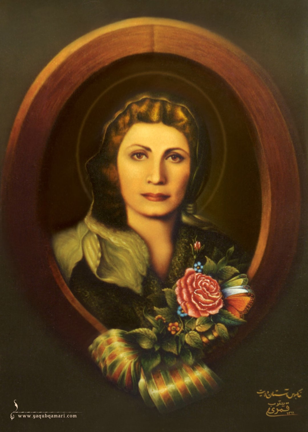 تابلو نقاشی رنگ روغن، سیمای محبت اثر یعقوب قمری شریف آبادی