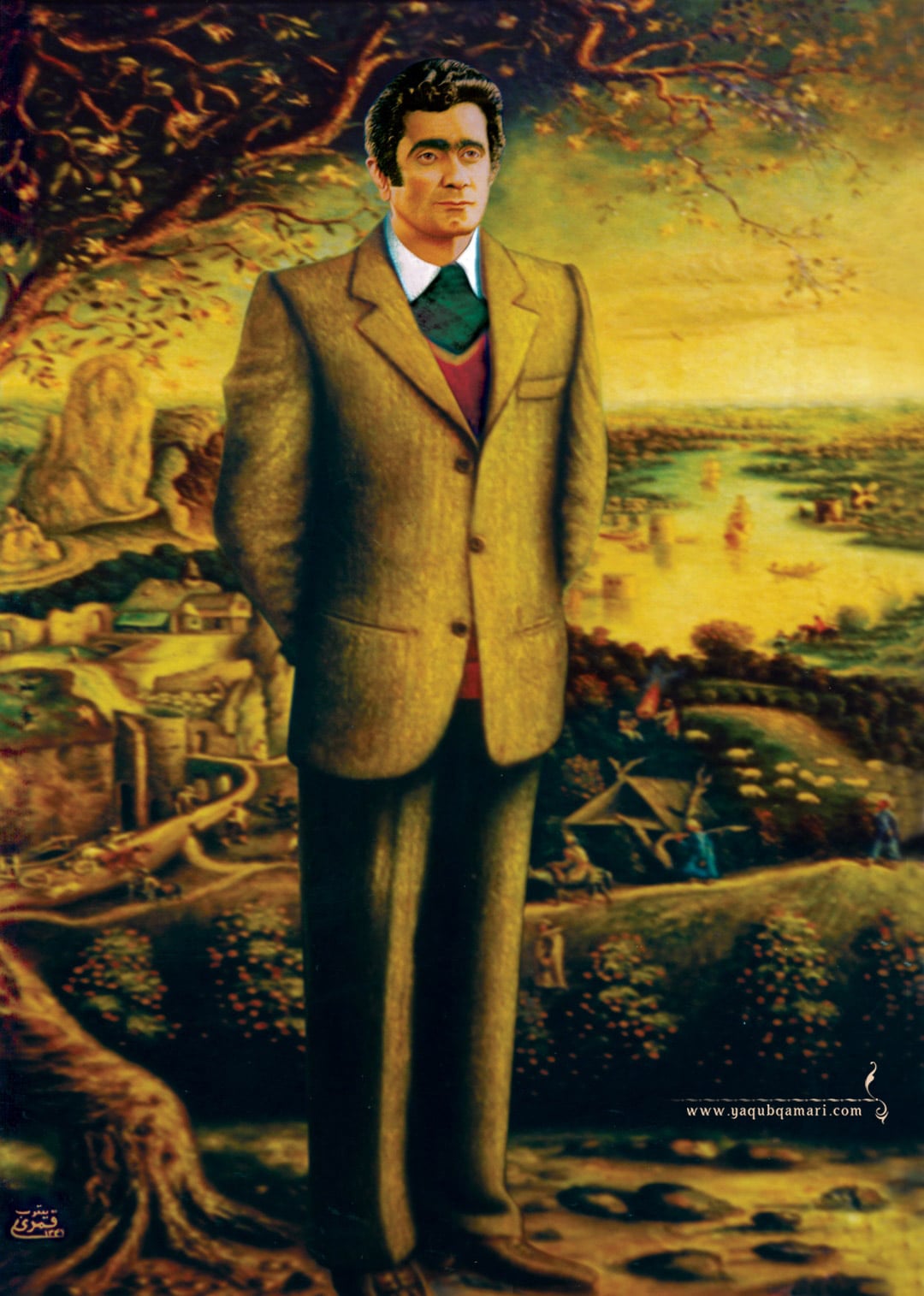 تابلو نقاشی رنگ روغن، شکوه خاطره اثر یعقوب قمری شریف آبادی