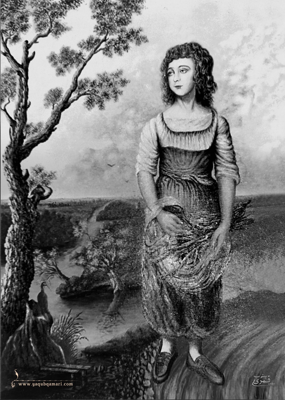 تابلو نقاشی رنگ روغن، معصومیت اثر یعقوب قمری شریف آبادی