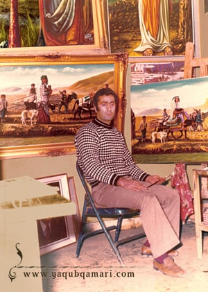 تابلو نقاشی رنگ روغن آتلیه نقاشی اثر عارف کامل، هنرمند و نویسنده صاحبدل حضرت استاد یعقوب قمری شریف آبادی