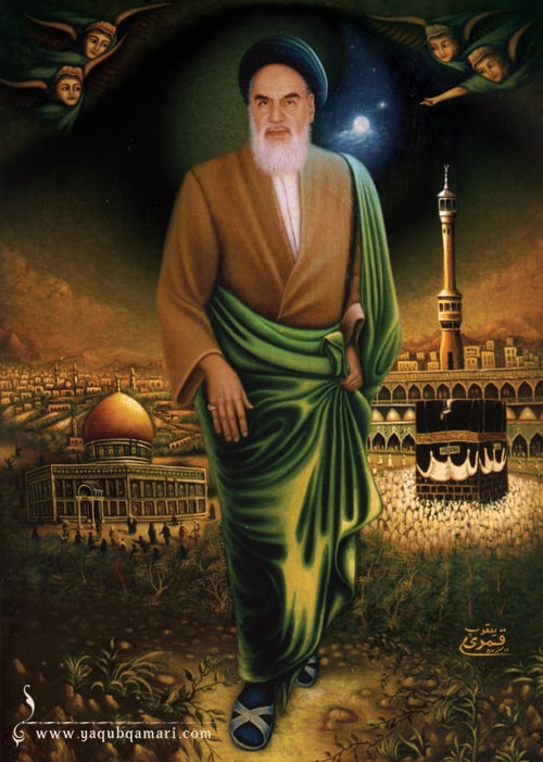 تابلو نقاشی رنگ روغن معراج نور اثر عارف کامل، هنرمند و نویسنده صاحبدل حضرت استاد یعقوب قمری شریف آبادی