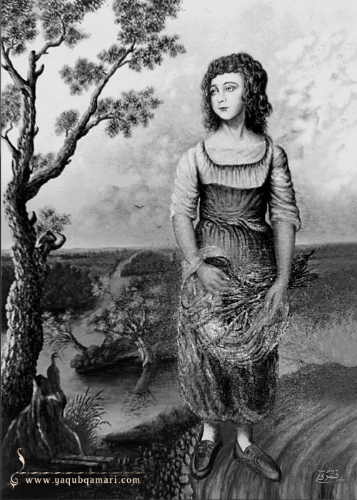 تابلو نقاشی رنگ روغن معصومیت اثر عارف کامل، هنرمند و نویسنده صاحبدل حضرت استاد یعقوب قمری شریف آبادی