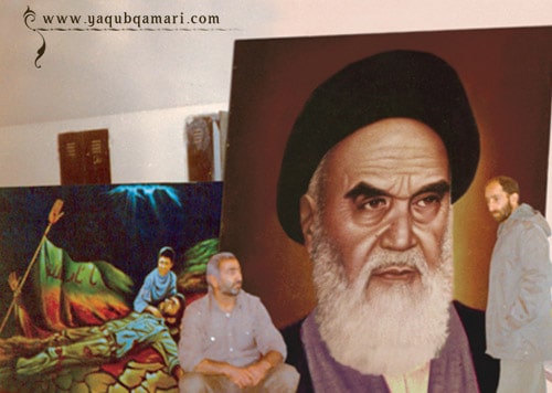 تابلو نقاشی رنگ روغن کارگاه نقاشی اثر عارف کامل، هنرمند و نویسنده صاحبدل حضرت استاد یعقوب قمری شریف آبادی